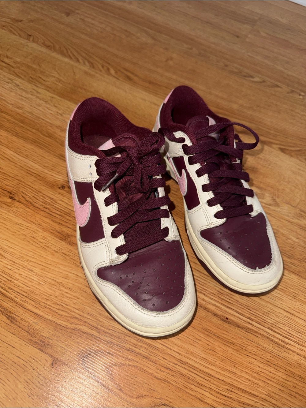 Nike dunk low Burgundy and Pink Low Top Sneakers